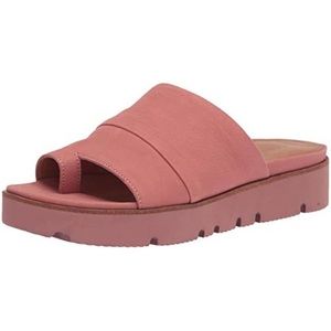 Gentle Souls by Kenneth Cole Pink Leather Toe Thong Platform Slides Sandals  6.5